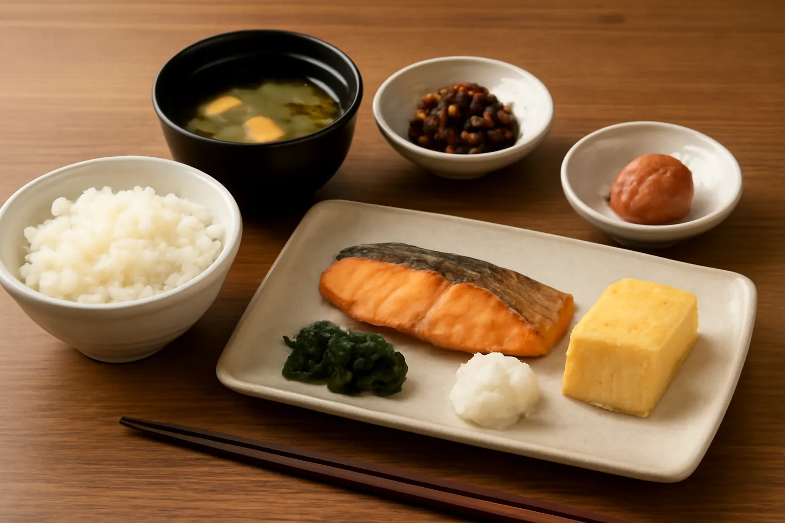 定食式の朝食