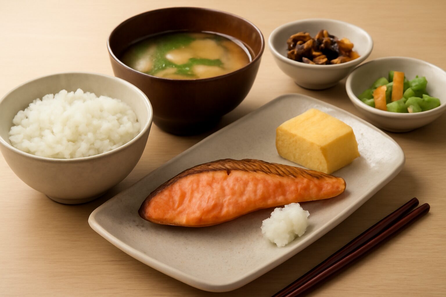 ホテルの朝食は定食